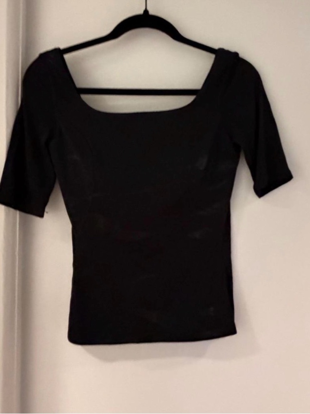 Lululemon Black Square Neck Short Sleeve Women’s Top